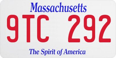 MA license plate 9TC292