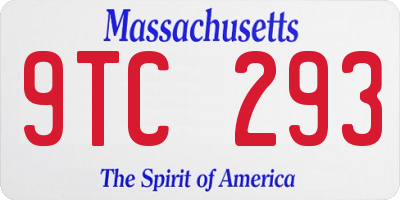 MA license plate 9TC293