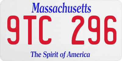 MA license plate 9TC296