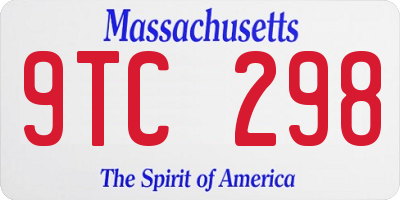 MA license plate 9TC298