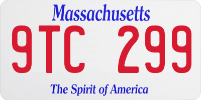 MA license plate 9TC299