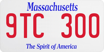 MA license plate 9TC300