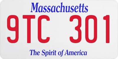 MA license plate 9TC301