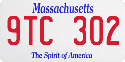 MA license plate 9TC302