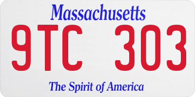 MA license plate 9TC303