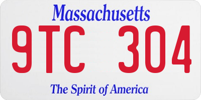 MA license plate 9TC304