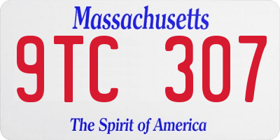 MA license plate 9TC307