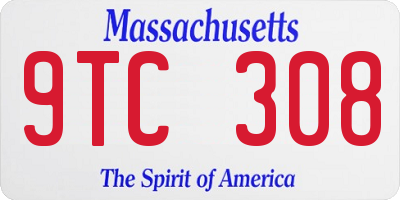 MA license plate 9TC308