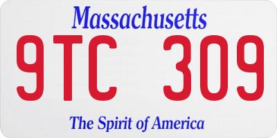 MA license plate 9TC309