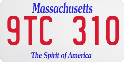 MA license plate 9TC310