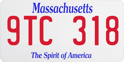 MA license plate 9TC318