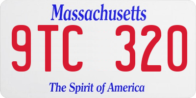 MA license plate 9TC320