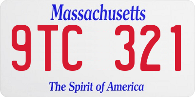 MA license plate 9TC321
