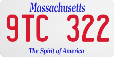 MA license plate 9TC322