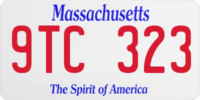 MA license plate 9TC323