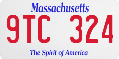 MA license plate 9TC324