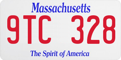 MA license plate 9TC328