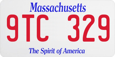 MA license plate 9TC329