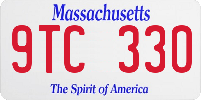 MA license plate 9TC330