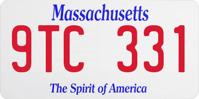 MA license plate 9TC331