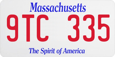 MA license plate 9TC335