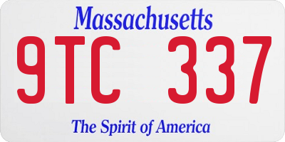 MA license plate 9TC337