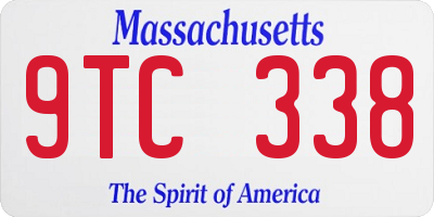 MA license plate 9TC338
