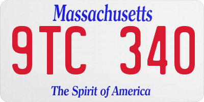 MA license plate 9TC340
