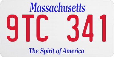 MA license plate 9TC341