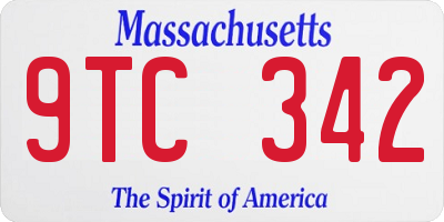 MA license plate 9TC342