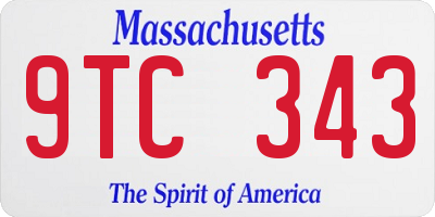 MA license plate 9TC343