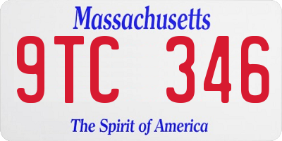 MA license plate 9TC346