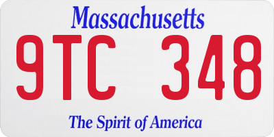 MA license plate 9TC348