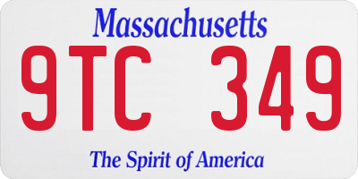 MA license plate 9TC349