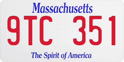 MA license plate 9TC351