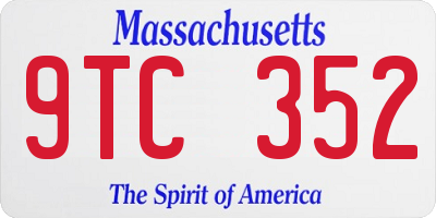 MA license plate 9TC352
