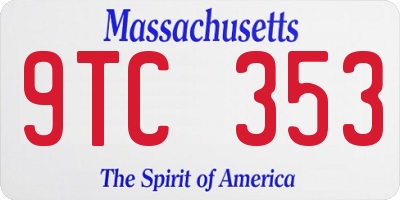 MA license plate 9TC353