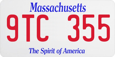 MA license plate 9TC355