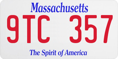 MA license plate 9TC357