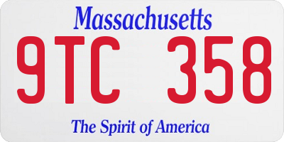 MA license plate 9TC358