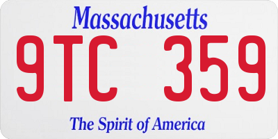 MA license plate 9TC359