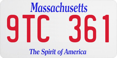 MA license plate 9TC361