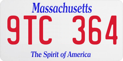 MA license plate 9TC364