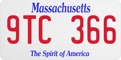 MA license plate 9TC366
