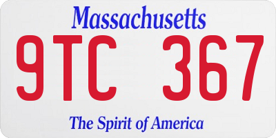 MA license plate 9TC367