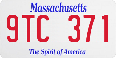 MA license plate 9TC371