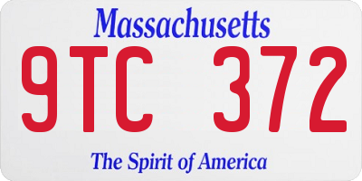 MA license plate 9TC372