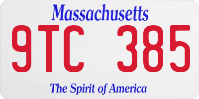 MA license plate 9TC385