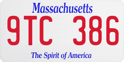 MA license plate 9TC386