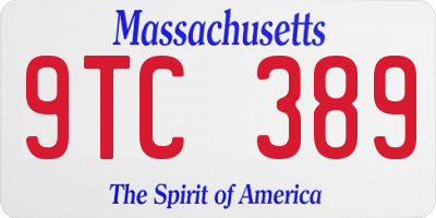 MA license plate 9TC389
